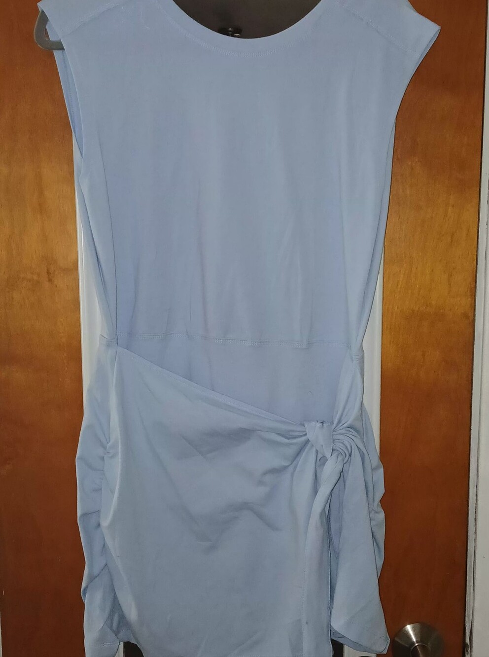 Pale Blue Tie-Waist Active Wear New Dress Built In Shorts Tennis Golf Large